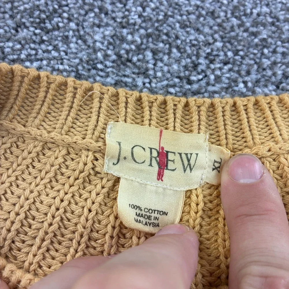 Vintage J.Crew Oarsman Sweater Mens XL‎ Yellow Shaker Chunky Knit Fisherman